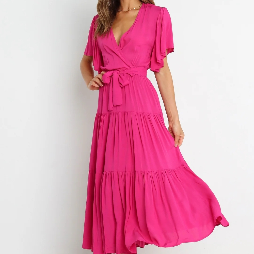 Petal & Pup Barker Pink Wrap Dress